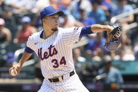 　ナショナルズ戦に先発し、５回２／３を１安打無失点で７勝目を挙げたメッツ・千賀（ＡＰ＝共同）