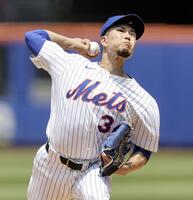 　ナショナルズ戦に先発し、５回２／３を１安打無失点で７勝目を挙げたメッツ・千賀（ゲッティ＝共同）