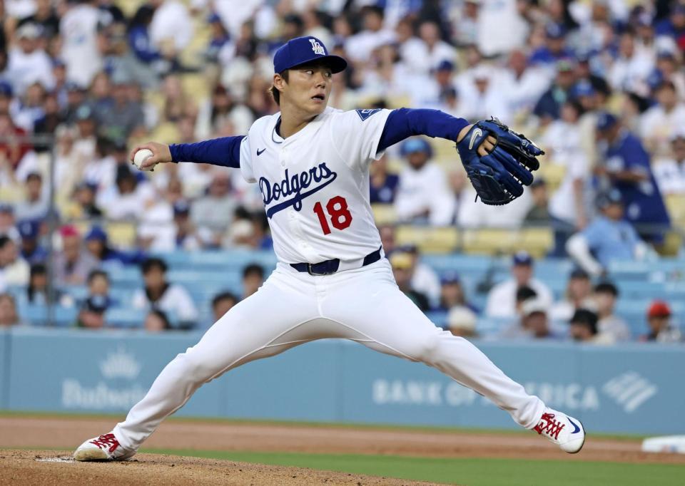 　ジャイアンツ戦に先発した山本（共同）