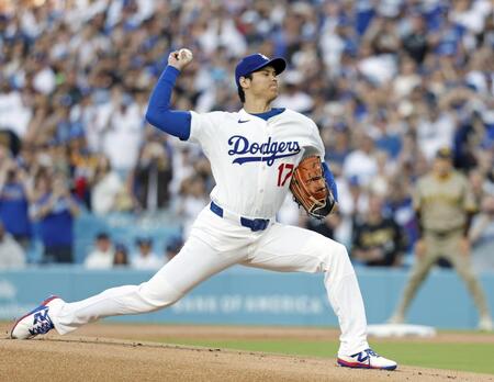 　パドレス戦に先発したドジャース・大谷（共同）