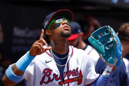 　ナ・リーグの週間ＭＶＰに選出されたブレーブスの外野手アクーニャ＝１５日（ゲッティ＝共同）