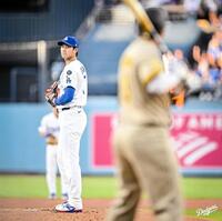 　投手復帰を果たした大谷（ロサンゼルス・ドジャース提供）