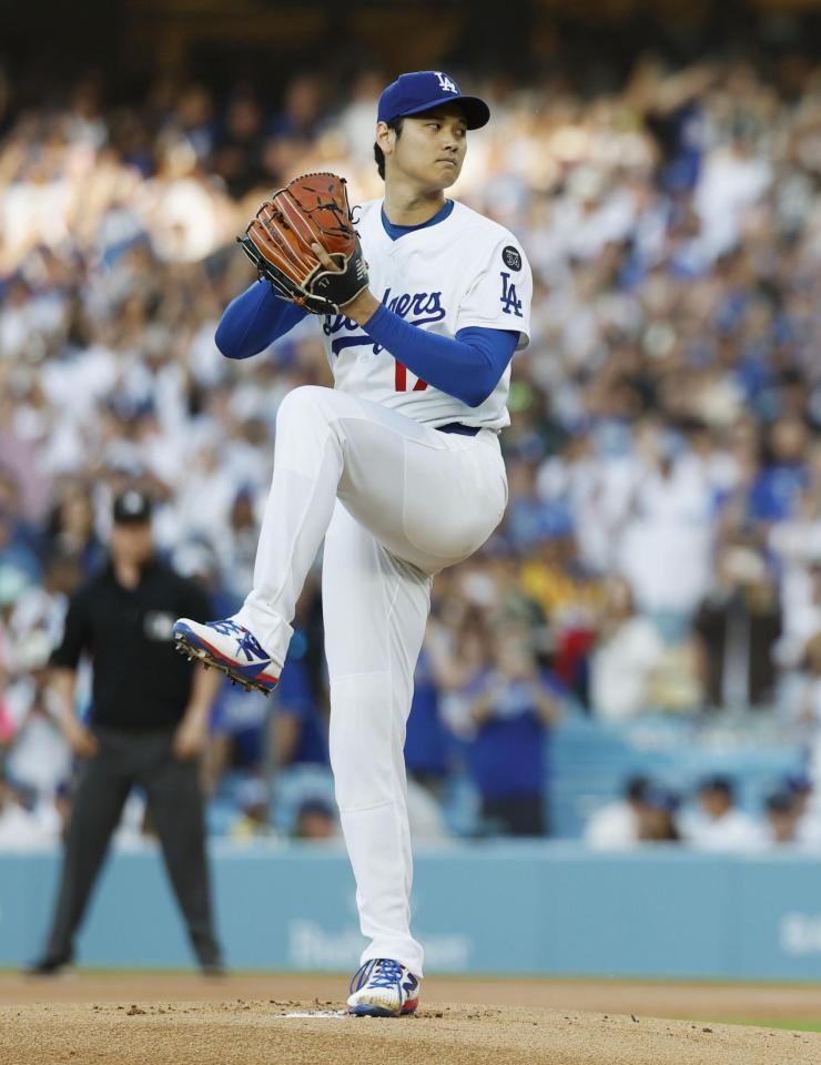 　パドレス戦に先発したドジャース・大谷（共同）