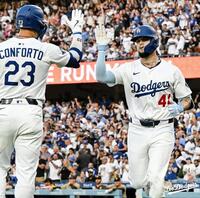 　２回、同点ソロを放ったパヘズ（ロサンゼルス・ドジャース提供）