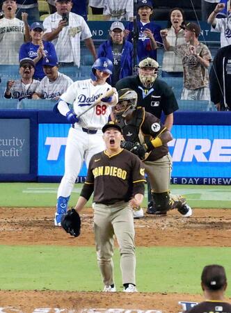 パドレス・松井　荒れ試合で初セーブ！大谷死球のスアレス退場で緊急登板