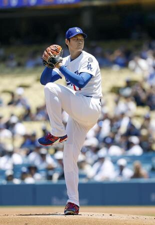 　ナショナルズ戦に先発登板し、１回を無安打無失点に封じた大谷（共同）