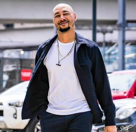 　球場入りしたベッツ（ロサンゼルス・ドジャース提供）