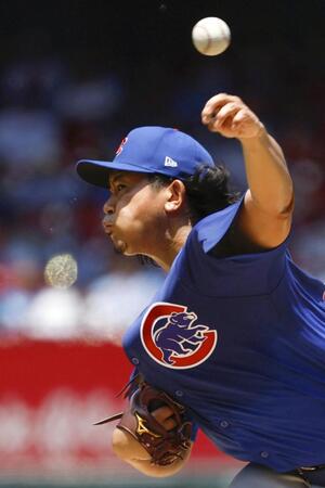 　先発し、５回無失点で４勝目を挙げた今永（共同