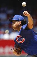 　先発し、５回無失点で４勝目を挙げた今永（共同