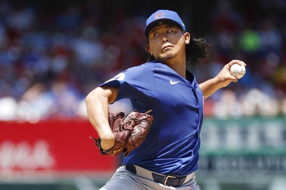 　先発し、５回無失点で４勝目を挙げた今永（共同）