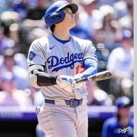 　２８号ホームランを放った大谷翔平（ロサンゼルス・ドジャース提供）