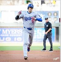 　２９号先頭打者弾を放った大谷翔平（ロサンゼルス・ドジャース提供）