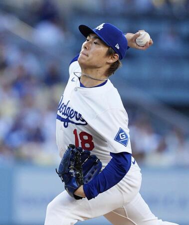 　ホワイトソックス戦に先発したドジャース・山本（共同）