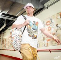 　球場入りしたキケ・ヘルナンデス（ロサンゼルス・ドジャース提供）