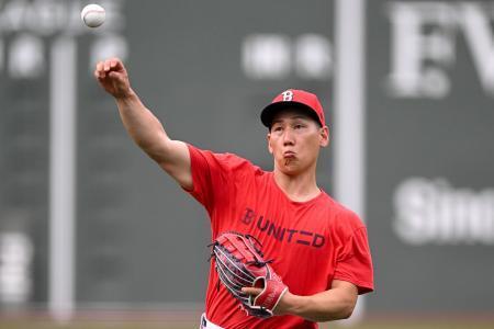 　チームに合流したレッドソックスの吉田正尚＝７日、ボストン（ゲッティ＝共同）