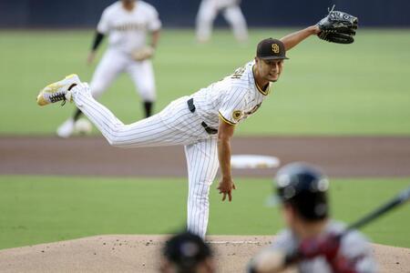 　ダイヤモンドバックス戦に先発で今季初登板したパドレスのダルビッシュ＝サンディエゴ（共同）