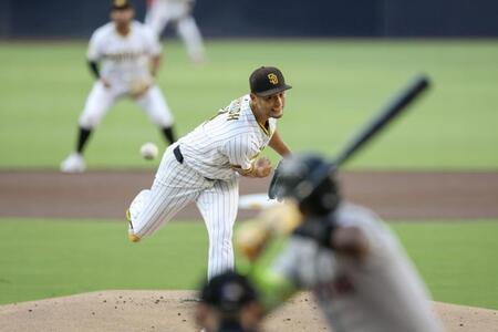 　ダイヤモンドバックス戦に先発で今季初登板したパドレスのダルビッシュ＝サンディエゴ（共同）