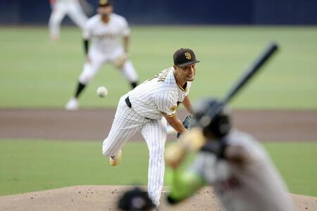 　ダイヤモンドバックス戦に先発で今季初登板したパドレスのダルビッシュ＝サンディエゴ（共同）