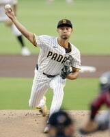 　ダイヤモンドバックス戦に先発で今季初登板したパドレスのダルビッシュ＝サンディエゴ（提供・共同通信社）