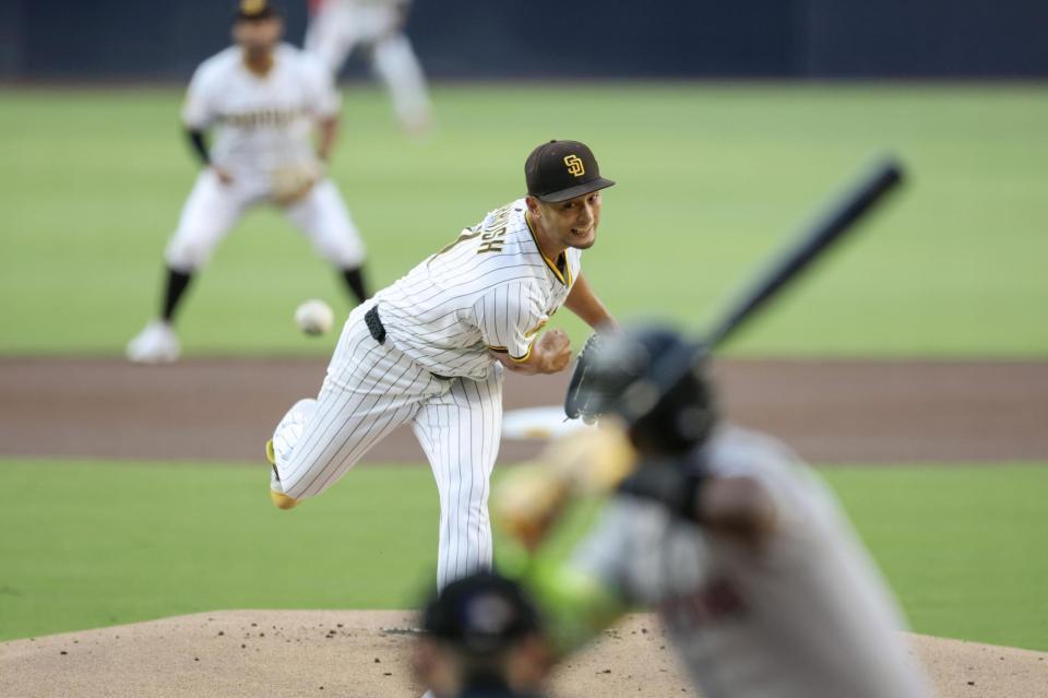 　ダイヤモンドバックス戦に先発で今季初登板したパドレスのダルビッシュ＝サンディエゴ（共同）