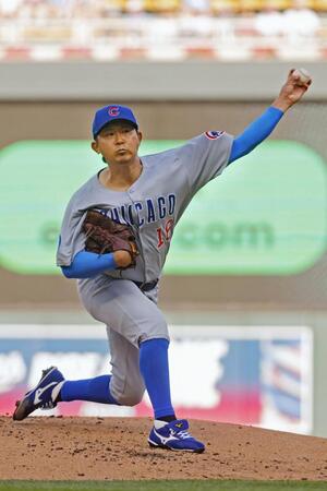 　ツインズ戦に先発したカブス・今永。６回５安打２失点で３敗目を喫した（ＡＰ＝共同）