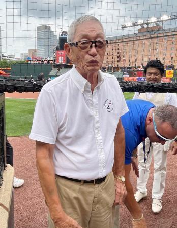 　オリオールズの菅野の登板試合に訪れた元横浜監督の権藤博氏＝ボルティモア（共同）