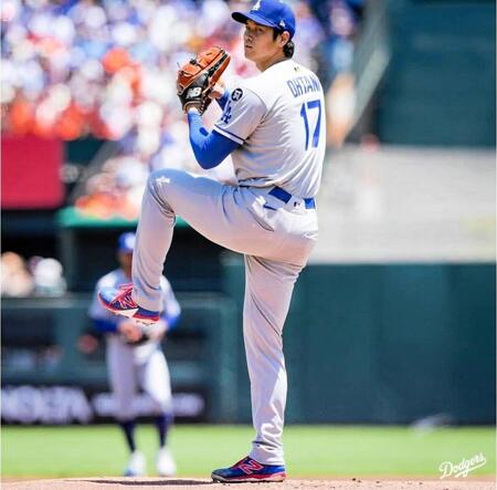 　ジャイアンツ戦に先発し３回無失点に抑えた大谷（ロサンゼルス・ドジャース提供）