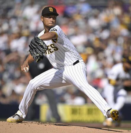 　フィリーズ戦に先発し、４回２／３を４失点だったダルビッシュ。今季初勝利はならなかった（ＡＰ＝共同）