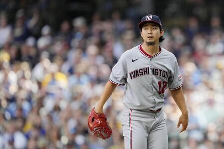 　先発して４回３失点だった小笠原。試合後にマイナー降格が発表された（ゲッティ＝共同）