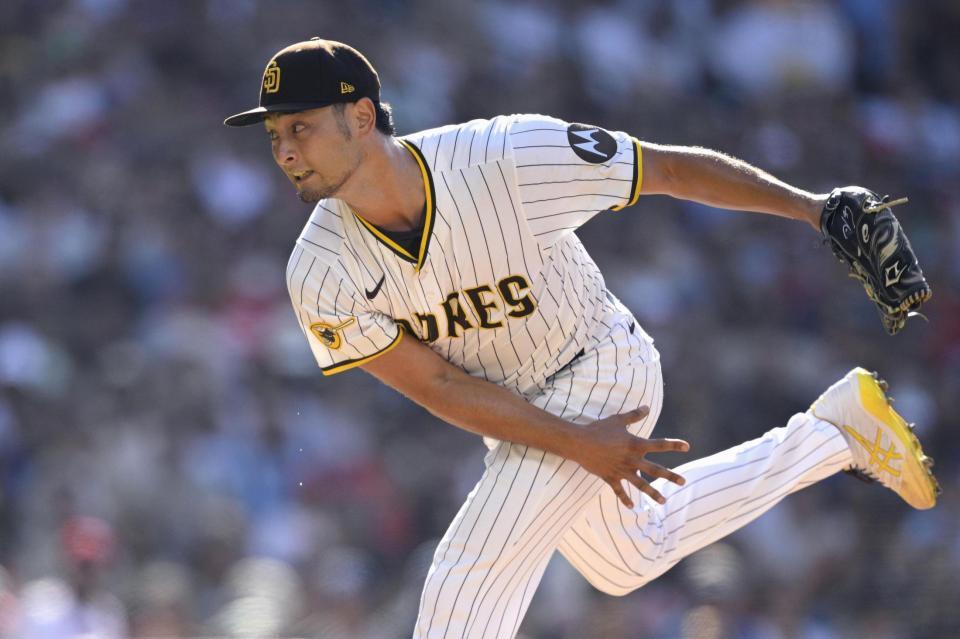 　先発し、４回２／３を４失点だったダルビッシュ（ＡＰ＝共同）