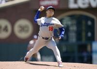 　ジャイアンツ戦に先発したドジャース・山本（共同）