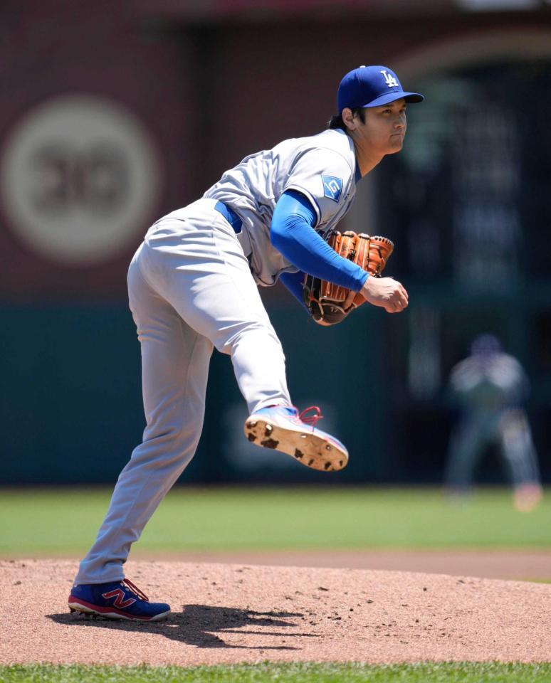 　３回無失点で勝利につなげた大谷（共同）