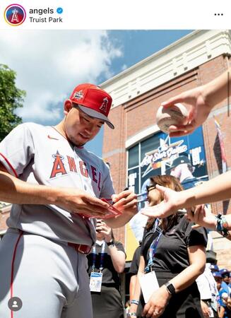 　ロサンゼルス・エンゼルスのインスタグラム＠ａｎｇｅｌｓより