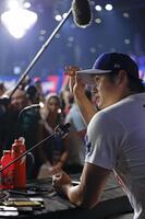 　オールスター戦の前日、記者会見する大谷（共同）