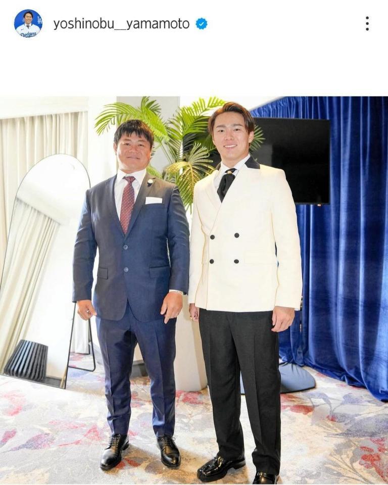 　山本由伸のインスタグラム（ｙｏｓｈｉｎｏｂｕ＿＿ｙａｍａｍｏｔｏ）より 