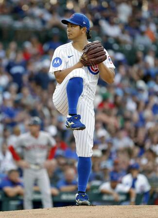 　レッドソックス戦に先発した今永（共同）