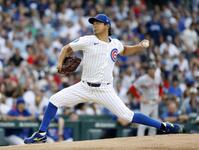 　レッドソックス戦に先発した今永（共同）