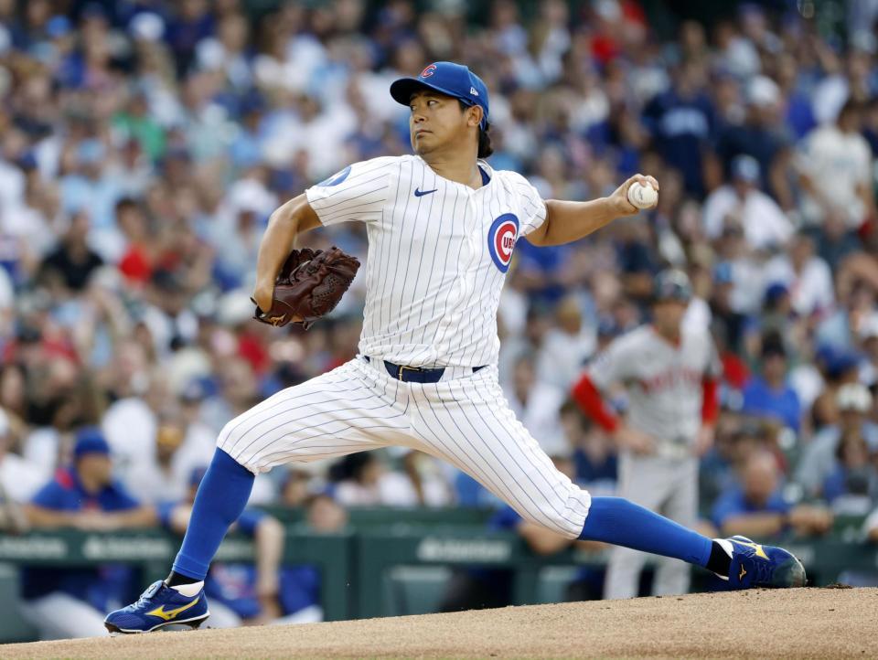 　レッドソックス戦に先発した今永（共同）