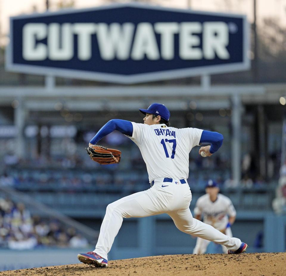 　ツインズ戦に先発したドジャース・大谷（共同）