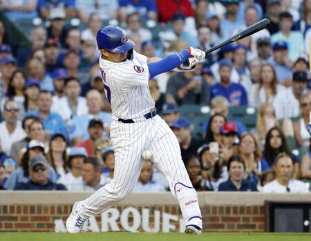 鈴木誠也　不運の無安打　股間付近に自打球→打席離れている間にピッチクロック違反で三振に