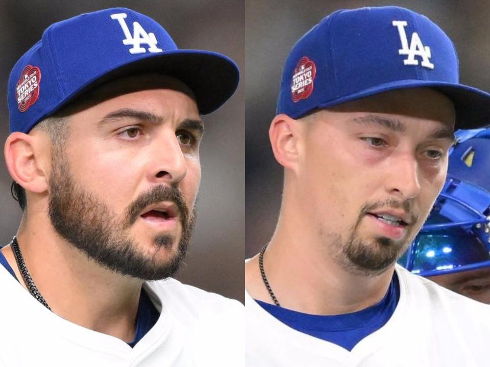 　ドジャースのベシア（左）とスネル