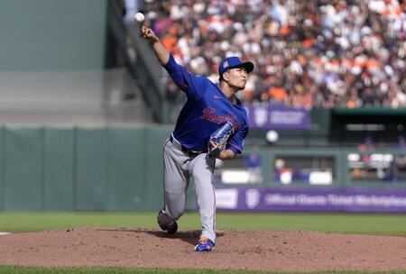 　ジャイアンツ戦に先発したメッツ・千賀（ゲッティ＝共同）