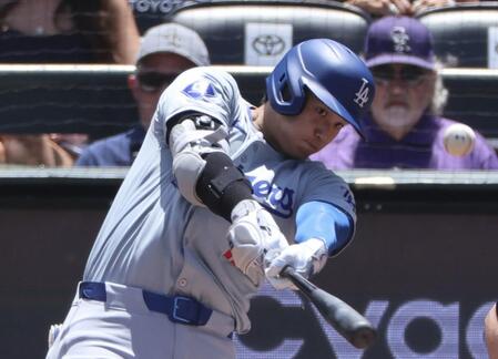 大谷翔平が勝ち越しの２点二塁打　強振せず弾丸ライナーで右中間を破る　山本由伸を援護