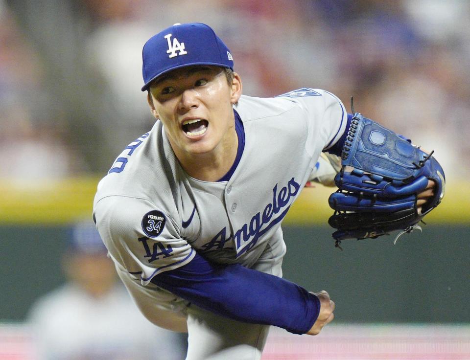 　レッズ戦に先発し、７回１失点で９勝目を挙げた山本（共同）