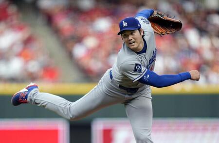 　レッズ戦に先発登板した大谷（共同）