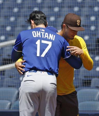 大谷、ダルの２０４勝目を祝福　日米通算、日本選手で単独最多