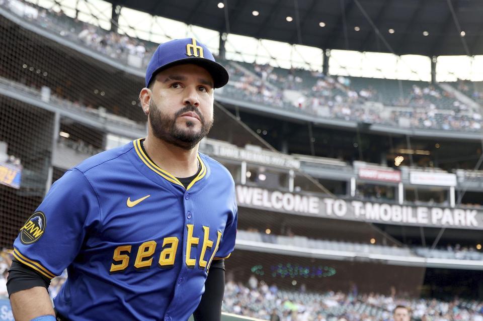 　マリナーズに移籍し、レンジャーズ戦に出場したスアレス（ゲッティ＝共同）