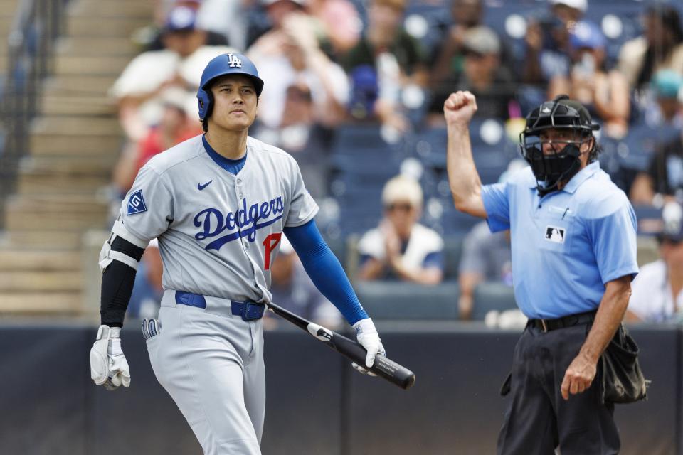 　三振に倒れ、厳しい表情の大谷（提供・Imagn/ロイター/アフロ）