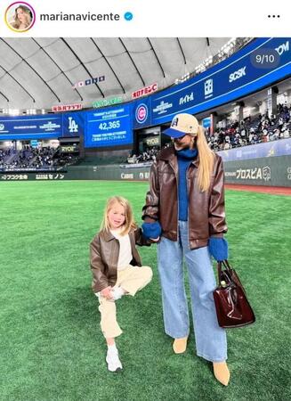 　今年３月１８日の試合後、東京ドームで。キケの妻マリアナさんのインスタグラム＠ｍａｒｉａｎａｖｉｃｅｎｔｅより