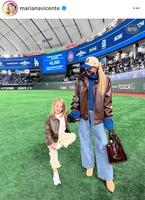 　今年３月１８日の試合後、東京ドームで。キケの妻マリアナさんのインスタグラム＠ｍａｒｉａｎａｖｉｃｅｎｔｅより